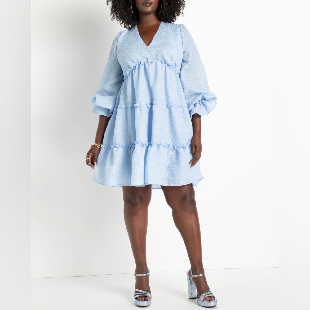 ELOQUII NWT! Emily Ruffled Tiered Dress